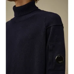 Strik^C.P. Company Lammeuld Turtleneck Sweater Blå