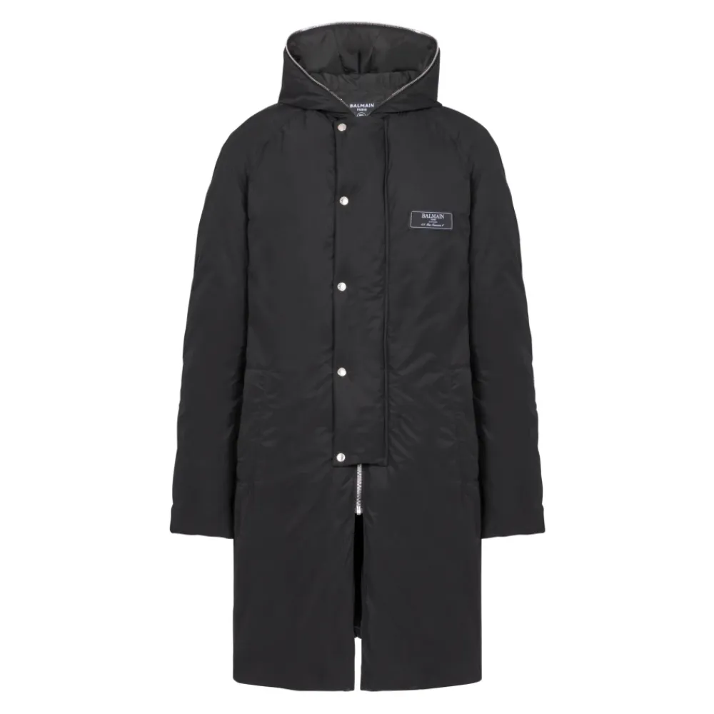 Frakker^Balmain Lang Dunjakke i Nylon Sort