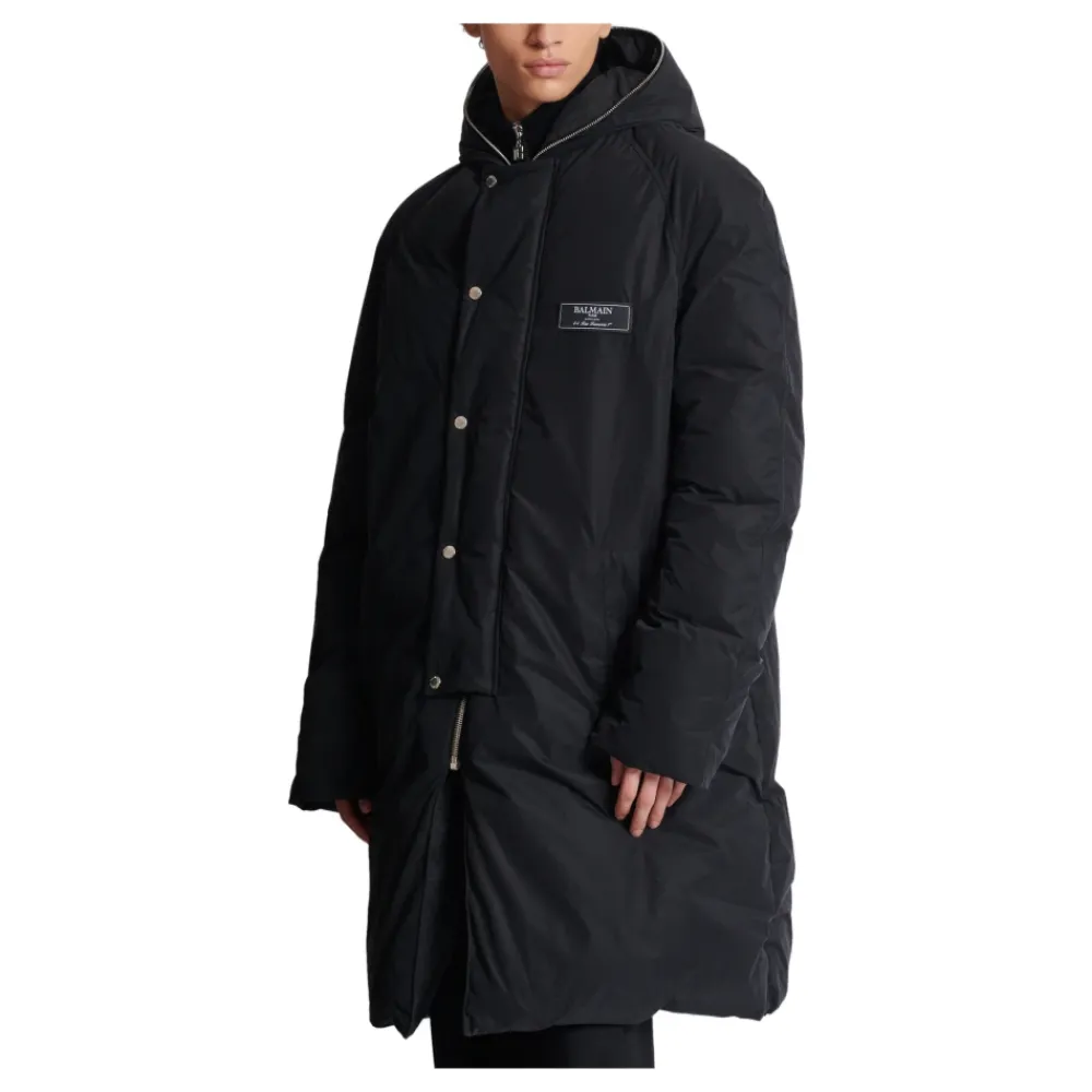 Frakker^Balmain Lang Dunjakke i Nylon Sort