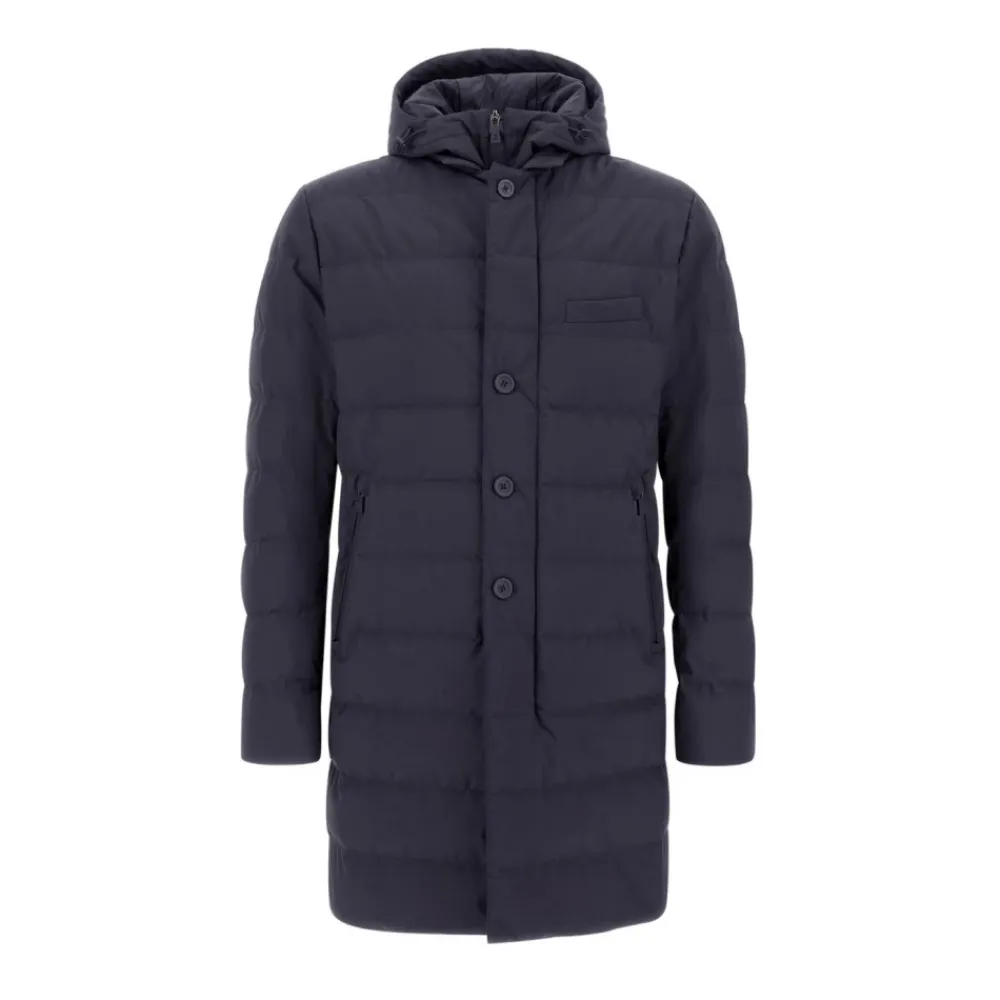Frakker<Herno Lang jakke i 2-lags Windstopper Blå