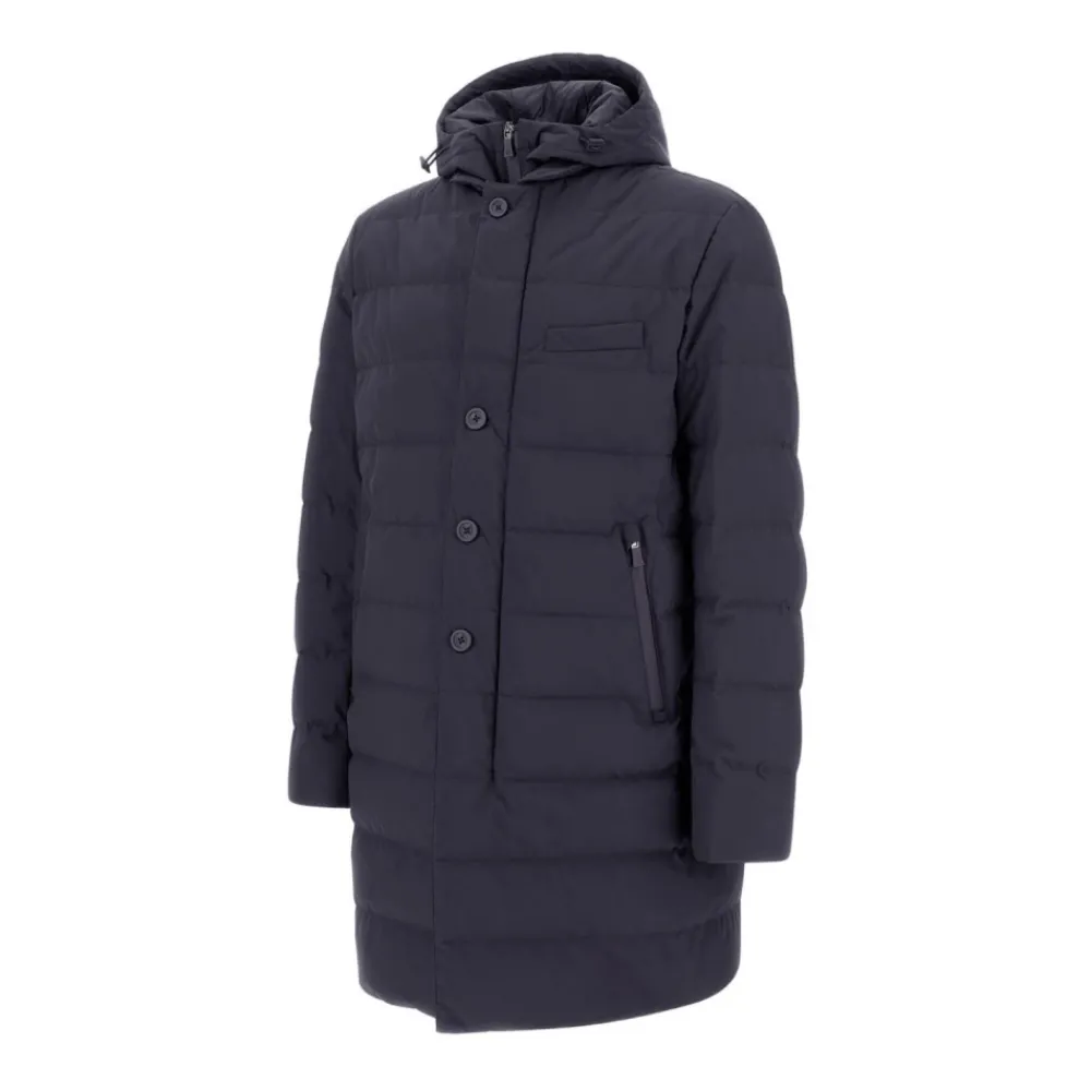 Frakker<Herno Lang jakke i 2-lags Windstopper Blå