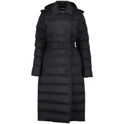 Frakker<Burberry Lang Nylon Puffer Jakke Sort