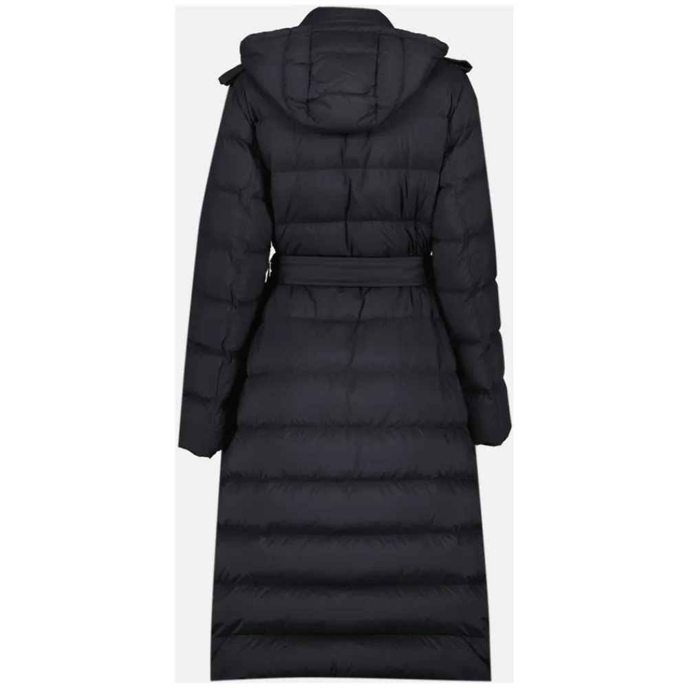 Frakker<Burberry Lang Nylon Puffer Jakke Sort
