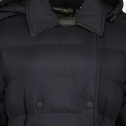 Frakker<Burberry Lang Nylon Puffer Jakke Sort