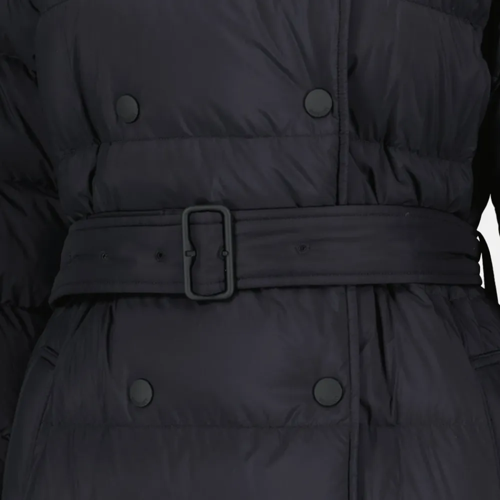 Frakker<Burberry Lang Nylon Puffer Jakke Sort