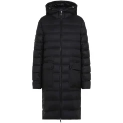 Frakker^Moncler Lang Parka Jakke med Hætte Sort