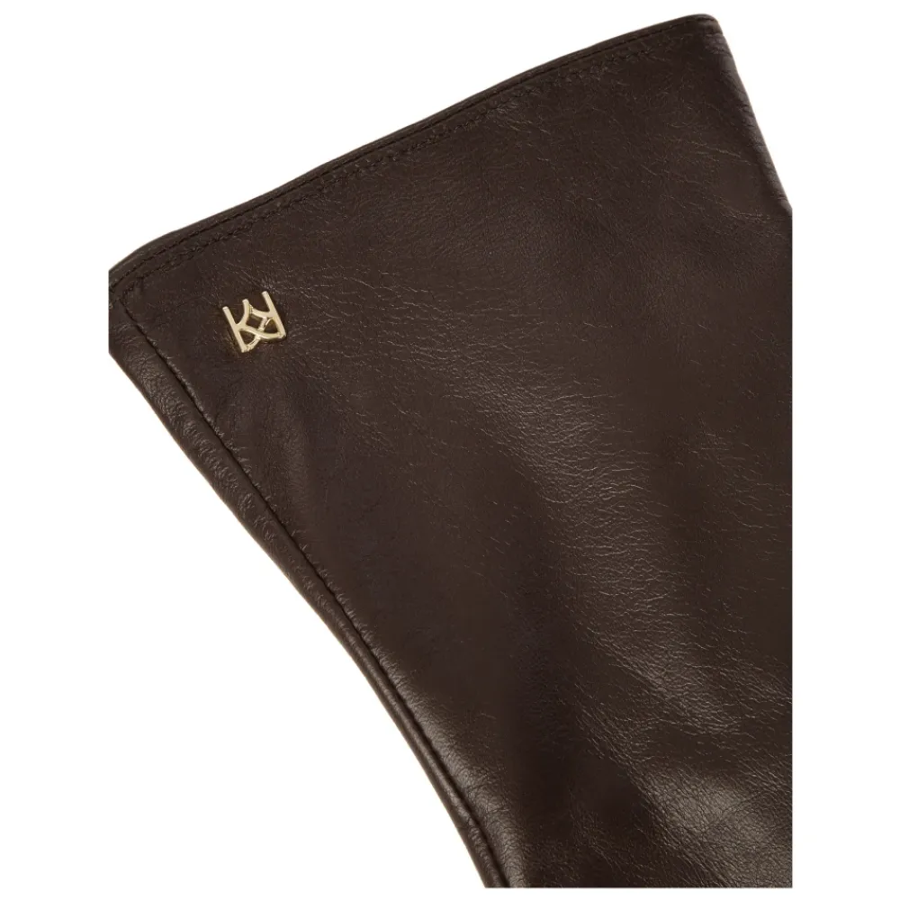 Handsker<Kazar Lange mørkee monogramhandsker Brun