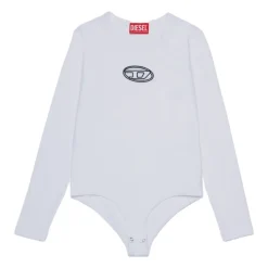 Bodystocking & Sæt<Diesel Langærmet body med logo broderi Hvid