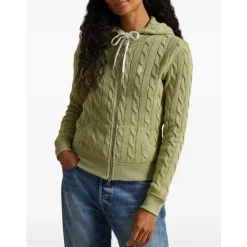 Striktrøjer & Sweatere<Polo Ralph Lauren Langærmet Hoodie med Fuld Lynlås Grøn