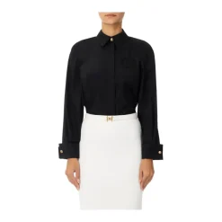 Bluser & Skjorter<Elisabetta Franchi Langærmet poplin skjorte Sort