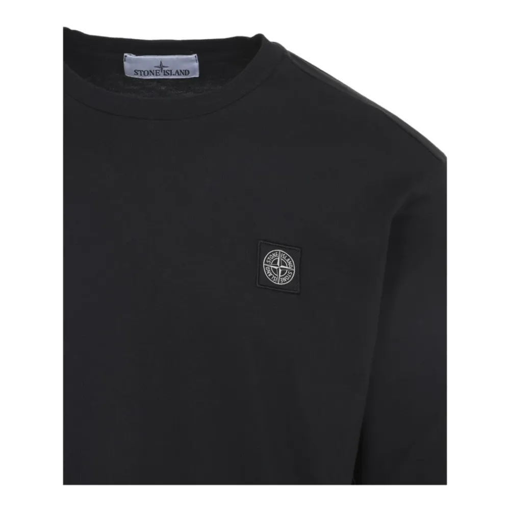 Trøjer|Sweatshirts<Stone Island Langærmet sweatshirt med mærke Sort