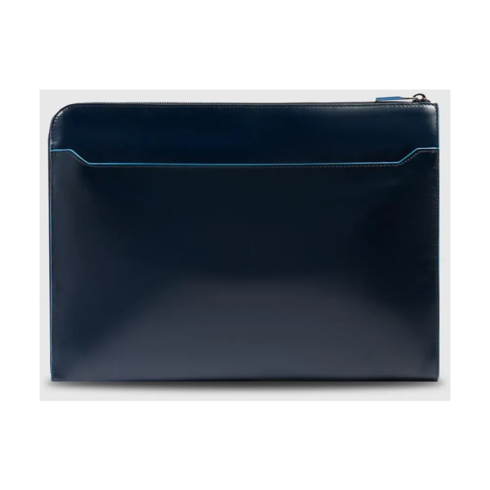 Laptop Tasker<Piquadro Laptop Sleeve 13.3 med Stow-Away Håndtag Blå