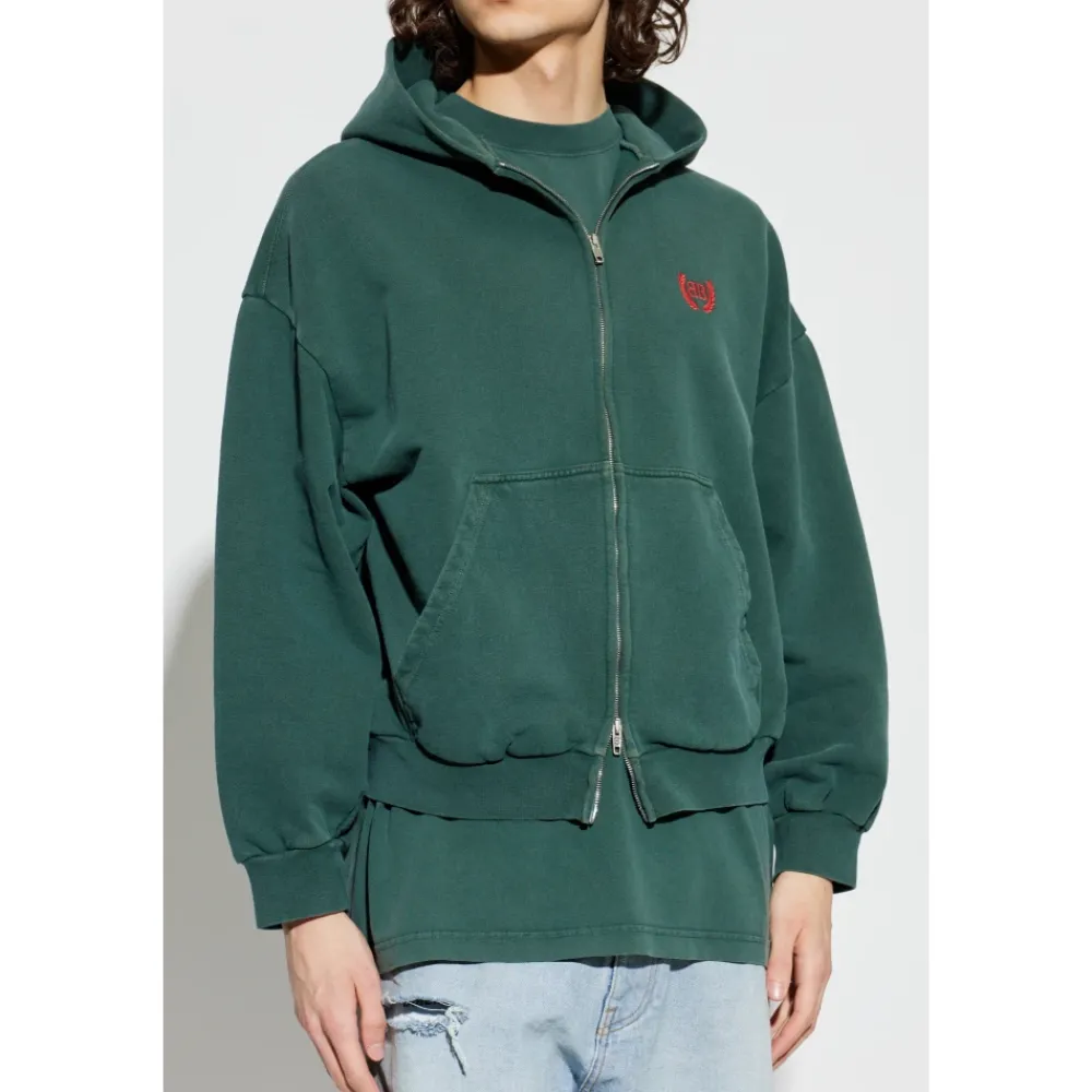 Trøjer^Balenciaga Laurel Classic Zip-Up Hoodie Grøn