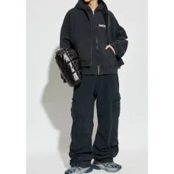Trøjer^Balenciaga Layered Zip-Up Hoodie Sort