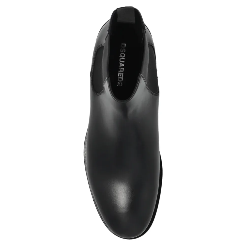 Chelsea Boots<Dsquared2 Læder ankelstøvler Sort