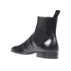 Chelsea Boots^Gianvito Rossi Læder Ankelstøvler med Elastiske Indsatser Sort