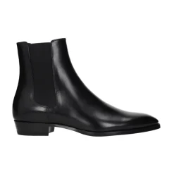 Chelsea Boots|Støvler^CELINE Læder Ankelstøvler med Side Lynlåsdetalje Sort
