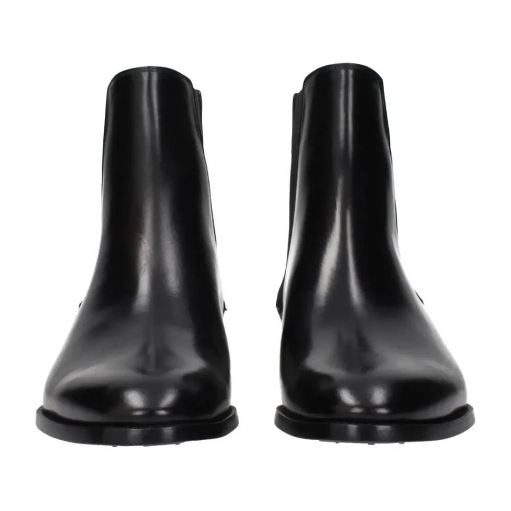 Chelsea Boots|Støvler^CELINE Læder Ankelstøvler med Side Lynlåsdetalje Sort
