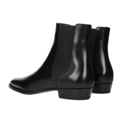 Chelsea Boots|Støvler^CELINE Læder Ankelstøvler med Side Lynlåsdetalje Sort