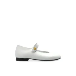 Ballerinasko<Balmain Læder Ballerinaer Hvid