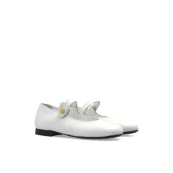 Ballerinasko<Balmain Læder Ballerinaer Hvid
