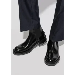 Chelsea Boots|Støvler^Alexander McQueen Læder Chelsea-støvler Sort