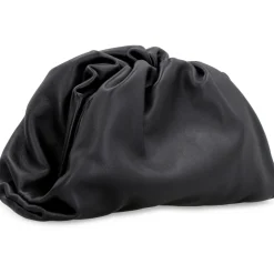 Clutch<Bottega Veneta Læder Clutch med Snap Lukning Sort