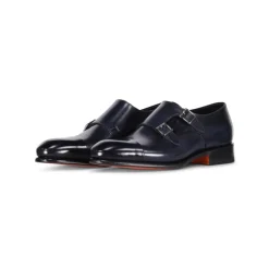 Business Sko^Santoni Læder Double Monkstraps Blå