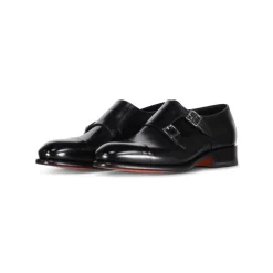 Business Sko^Santoni Læder Double Monkstraps Sort