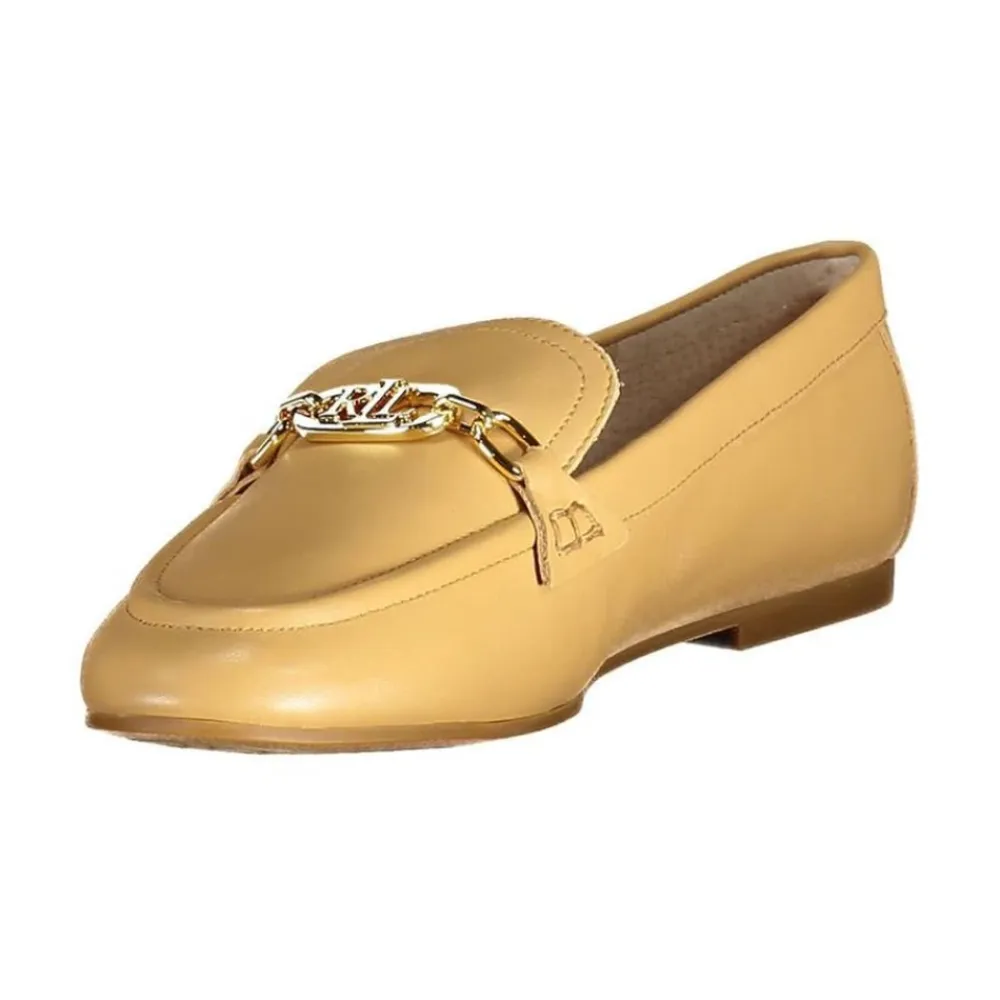 Loafers<Ralph Lauren Læder Loafers Kædedetalje Beige