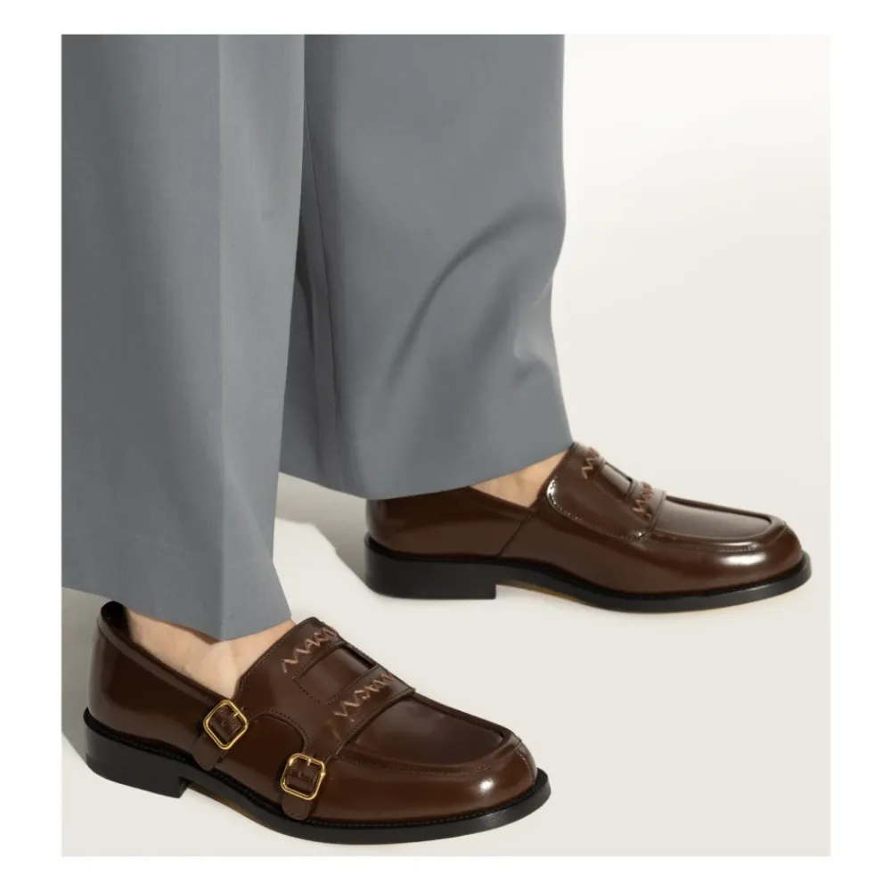 Loafers<Marni Læder loafers sko Brun