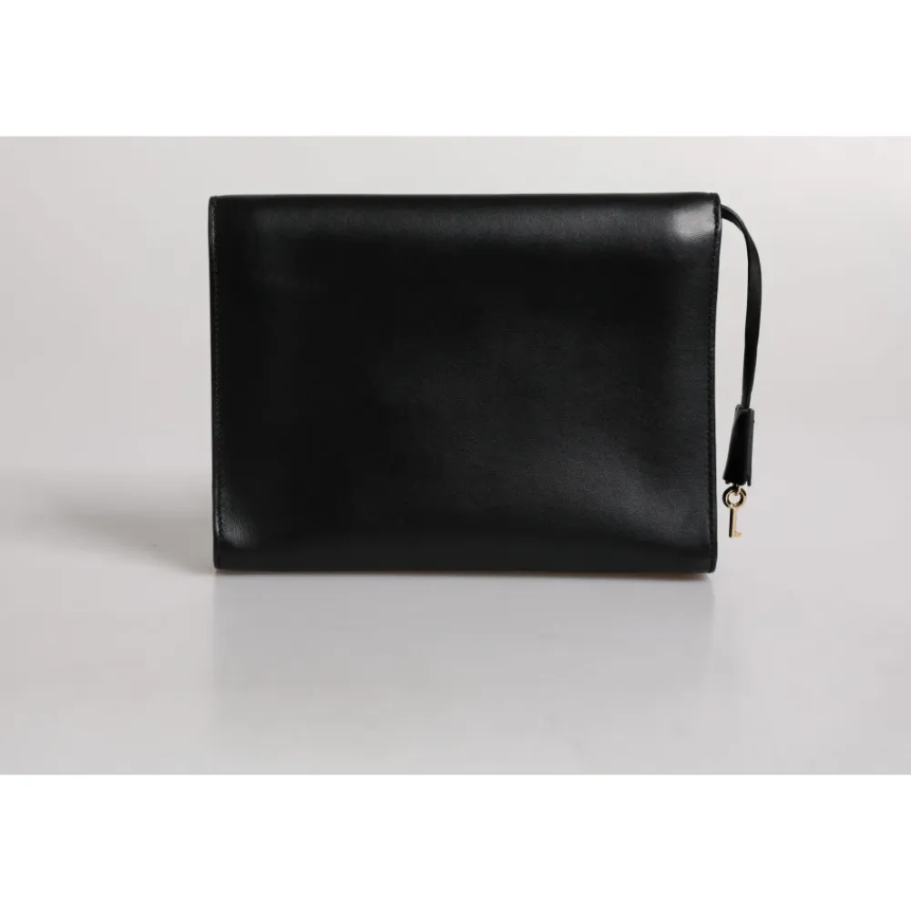 Tasker|Laptop Tasker<Dolce & Gabbana Læder Logo Plade Dokumentmappe Taske Sort