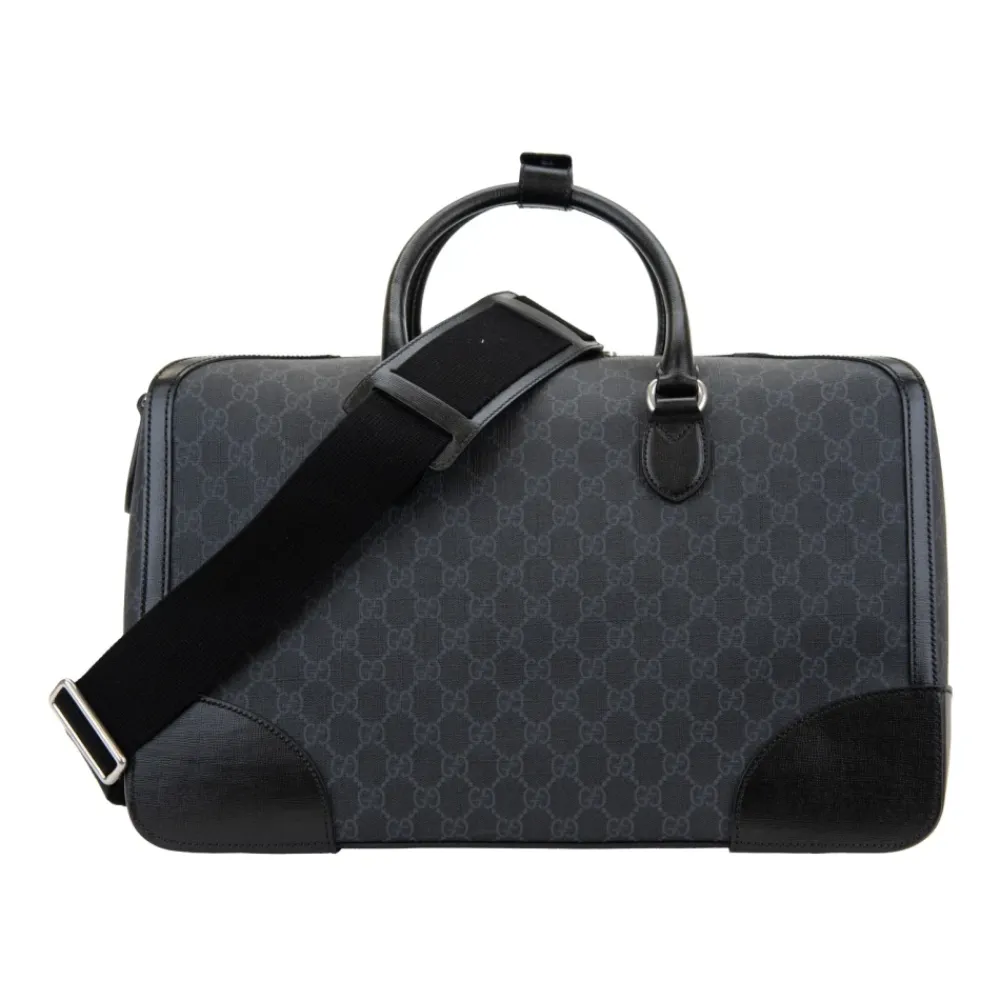 Rejsetasker^Gucci Læder skuldertaske med 'GG' logo Sort