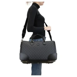 Rejsetasker^Gucci Læder skuldertaske med 'GG' logo Sort