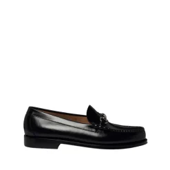 Loafers<G.H. Bass & Co. Læder Slip-On Loafers med Klemmedetalje Sort
