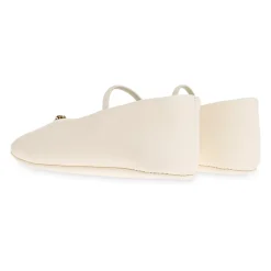 Ballerinasko<Versace Læderballerinaer Beige