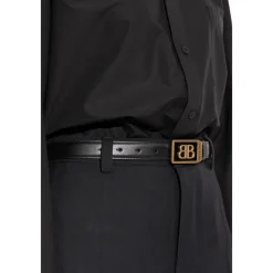 Bælter<Balenciaga Læderbælte Sort