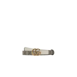 Bælter<Gucci Læderbælte med GG-logo Beige