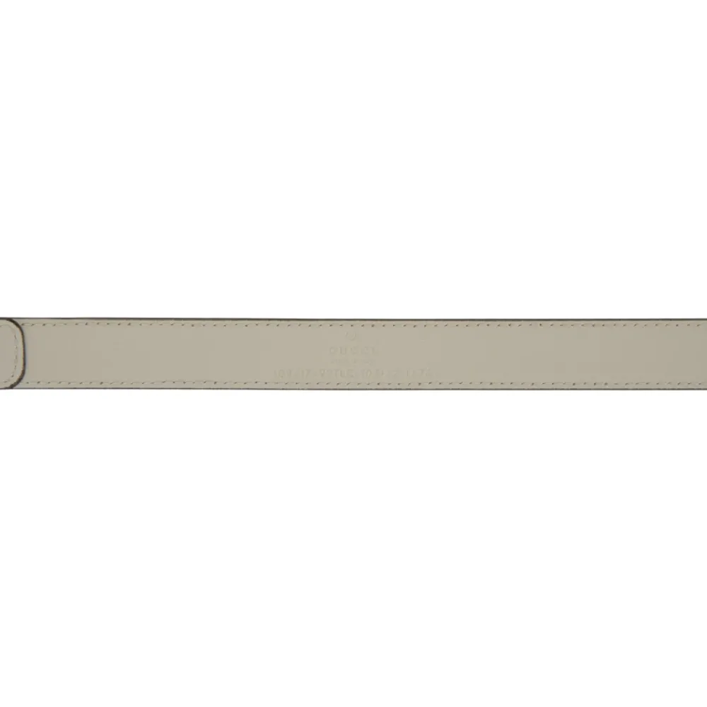 Bælter<Gucci Læderbælte med GG-logo Beige