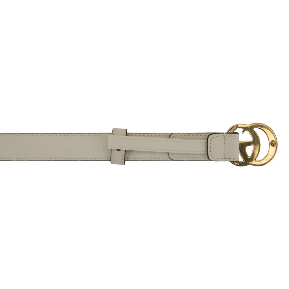Bælter<Gucci Læderbælte med GG-logo Beige