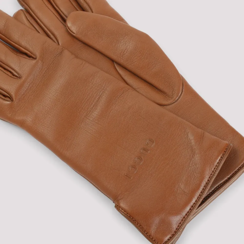 Handsker^Gucci Læderhandsker Brun