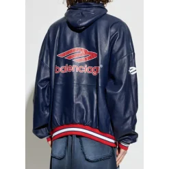 Jakker^Balenciaga Læderhættetrøje Blå