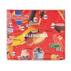 Punge & Kortholder^Balenciaga Læderpung med farverigt print Rød