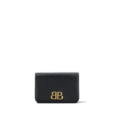 Punge & Kortholder^Balenciaga Læderpung og Kortholder med Guld-tone Logo Sort