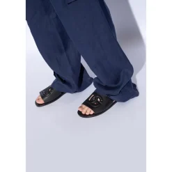 Sandaler<Dolce & Gabbana Lædersandaler Sort