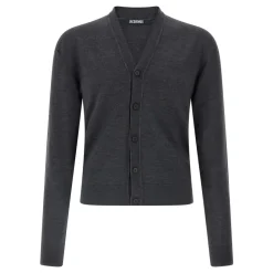 Strik<Jacquemus Le Cardigan Brodé Grå