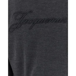 Strik<Jacquemus Le Cardigan Brodé Grå