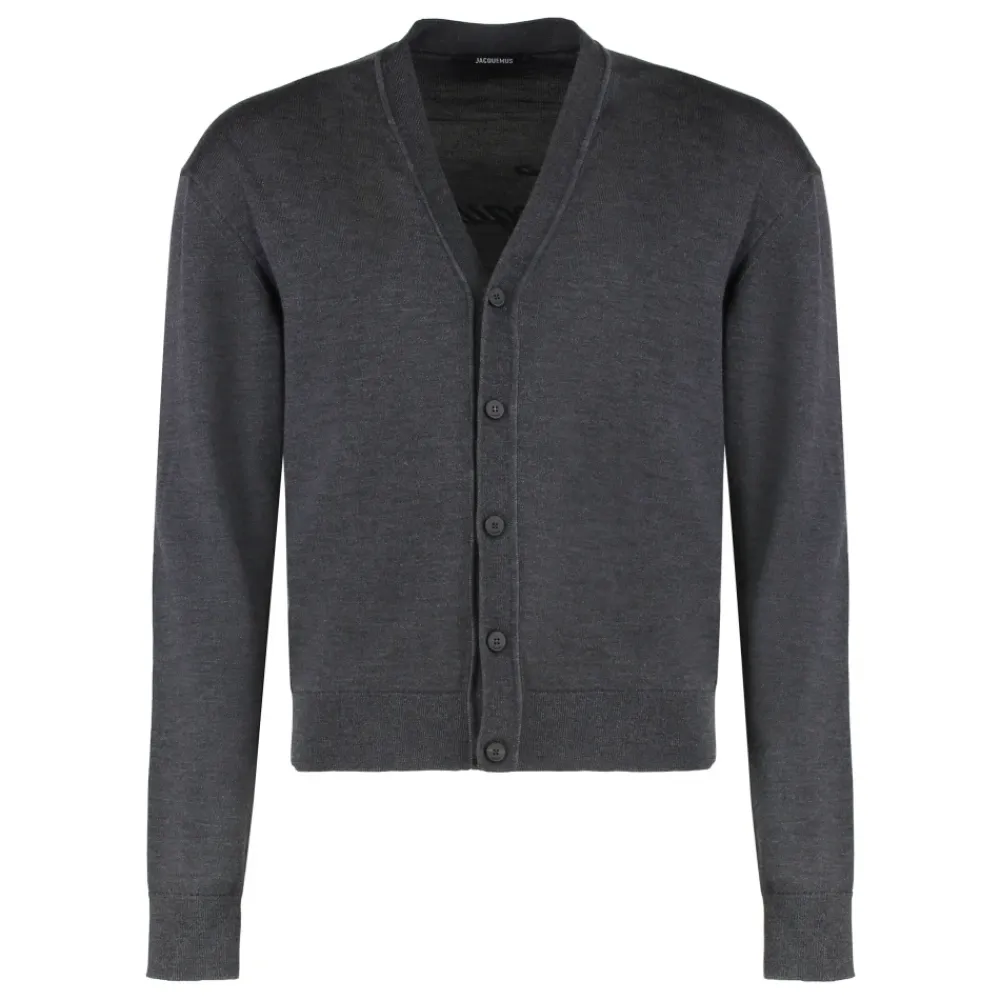 Strik<Jacquemus Le Cardigan Brode Grå