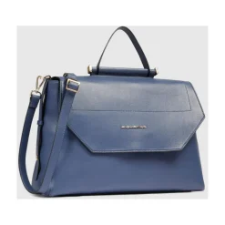 Laptop Tasker^Piquadro Leather laptop women's satchel bag with RFID and shock-absorbing protection Blå
