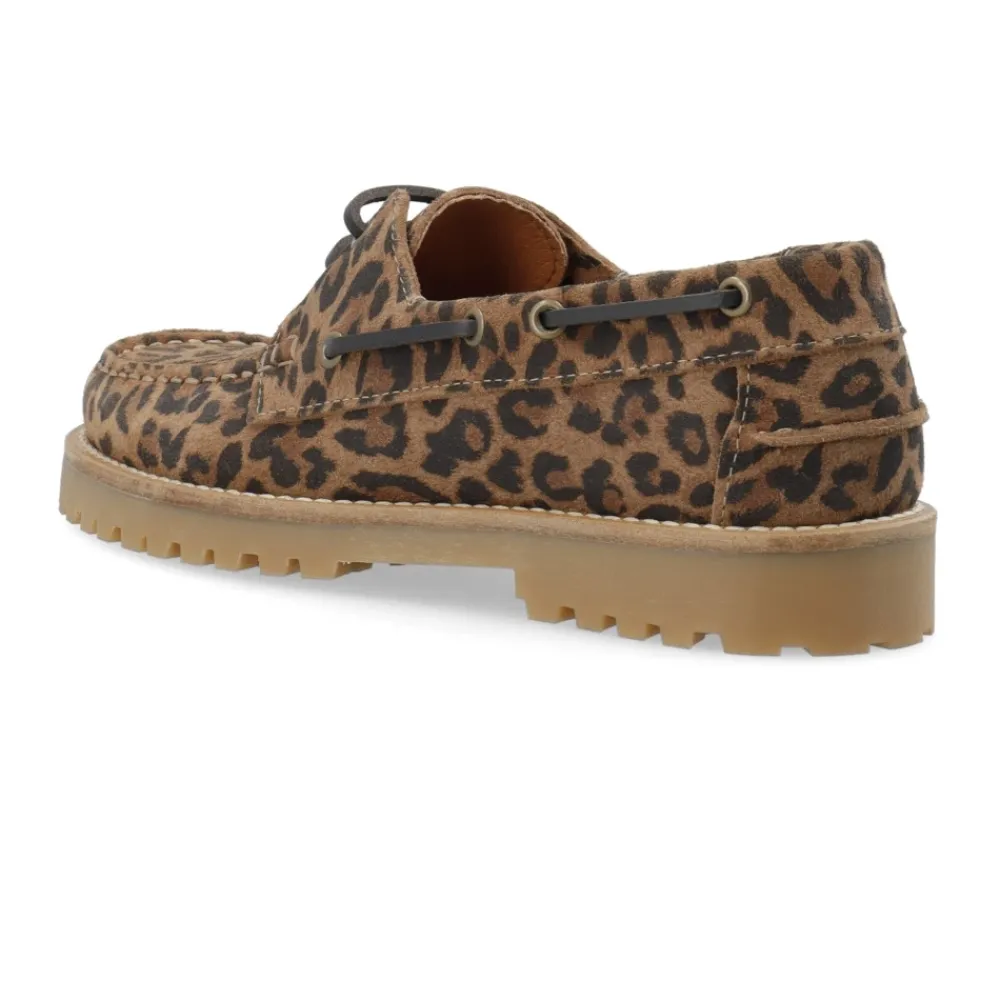 Loafers^Cashott LENA Bådsko Ruskind Leopard Print Brun